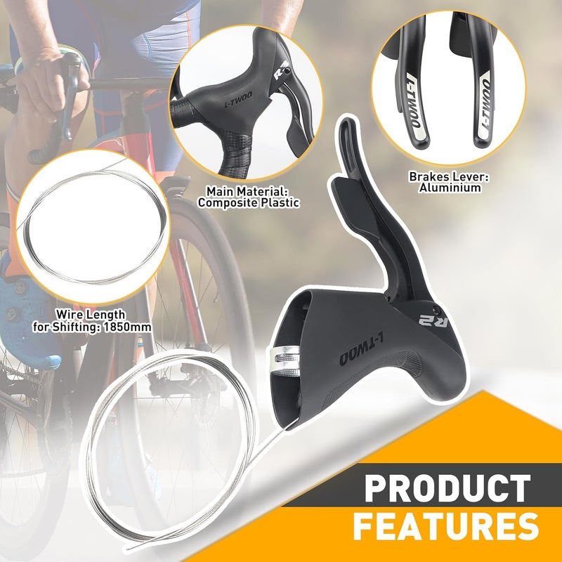 WEEROCK L-TWOO Road Bike Shift Lever 2x7/ 2x8/ 2x9/ 2x10 Speeds Road Bicycle Shifters with Brake Levers Compatible with Shimano - Image 5